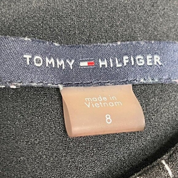 Tommy Hilfiger Sleeveless Crepe Summer Dress with Button Accents - Black - 8 - Picture 8 of 9